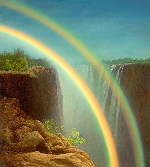 Koryagin Gennady. El arco iris en la cascada